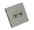 Розетка компьютерная 2-местная RJ-45 (механизм), STEKKER, серия Эмили, RST00-5111-10, платиново-серый, soft touch 49952