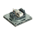 Розетка компьютерная 2-местная RJ-45 (механизм), STEKKER, серия Эмили, RST00-5111-10, платиново-серый, soft touch 49952