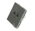 Розетка компьютерная 2-местная RJ-45 (механизм), STEKKER, серия Эмили, RST00-5111-10, платиново-серый, soft touch 49952