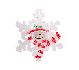 Фигура светодиодная на присоске Снежинка со снеговиком NN- 501-021