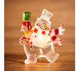 Фигура светодиодная на присоске Снеговик с подарком NN- 501-022