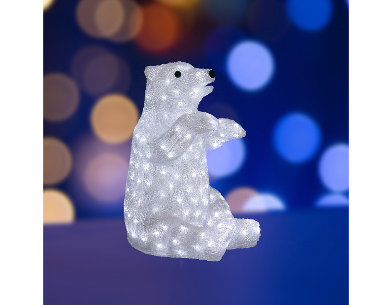 Акриловая светодиодная фигура Белый медведь 36х41х53 см NN- 513-249