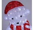 Акриловая светодиодная фигура Медвежонок в красном колпаке 56 см NN- 513-240