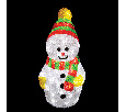 Акриловая светодиодная фигура Снеговик с шарфом 30 см NN- 513-275