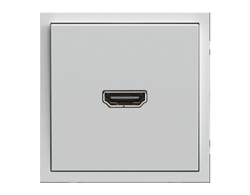 Розетка HDMI 2.0 Type A (механизм), серия Эмили, STEKKER, RST00-5118-10, платиново-серый, soft touch
