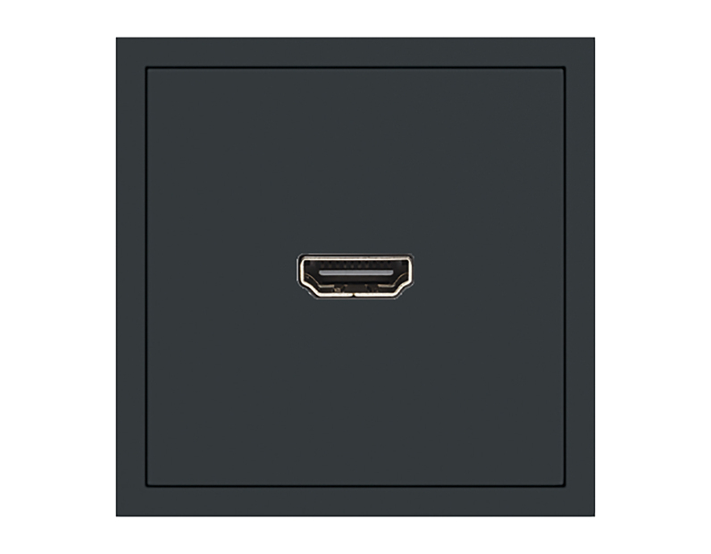 Розетка HDMI 2.0 Type A (механизм), серия Эмили, STEKKER, RST00-5118-05, черный уголь, soft touch