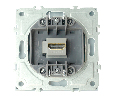 Розетка HDMI 2.0 Type A (механизм), STEKKER, серия Эмили, RST00-5118-01, белый фарфор, soft touch