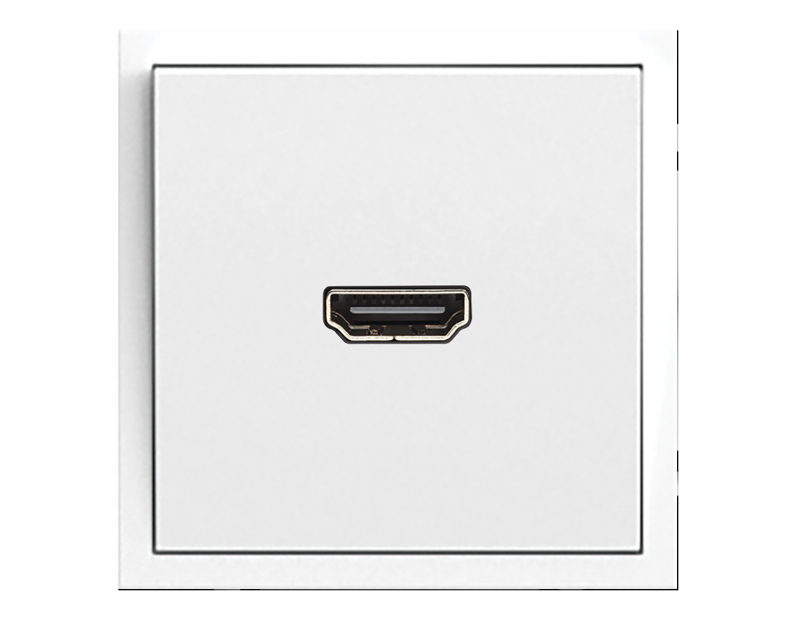 Розетка HDMI 2.0 Type A (механизм), STEKKER, серия Эмили, RST00-5118-01, белый фарфор, soft touch