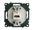 Розетка HDMI 2.1, Type A (механизм), серия Катрин, графит, GLS00-7118-06