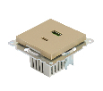 Розетка 2-местная USB + type C (механизм), 250В, 3А, max 20W, STEKKER, GLS10-7116-08, серия Катрин, золото