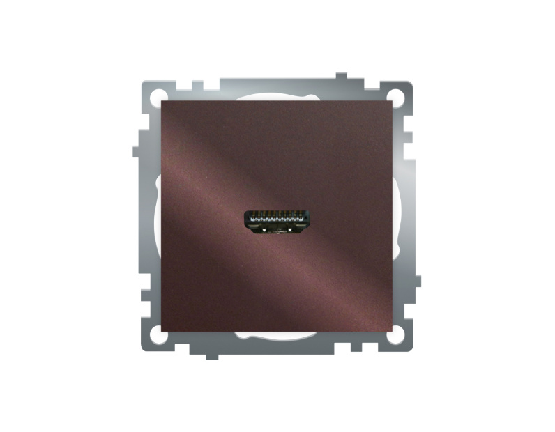 Розетка HDMI 2.1, Type A (механизм), STEKKER GLS00-7118-04, серия Катрин, шоколад