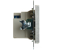 Розетка 2-местная USB + type C (механизм)), STEKKER GLS10-7116-03 , 250B, 3А, max 20W, серия Катрин, серебро