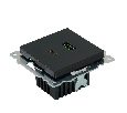 Розетка 2-местная USB + type C (механизм), STEKKER GLS10-7116-05, 250B, 3А, серия Катрин, черный