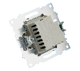 Розетка 2-местная USB + type C (механизм), STEKKER GLS10-7116-02, 250B, 3A, max 20W, серия Катрин, шампань