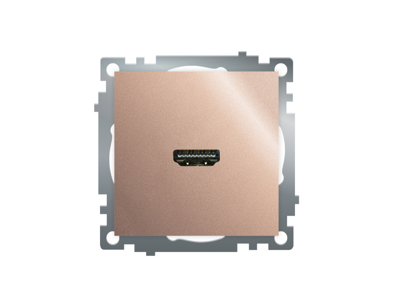Розетка HDMI 2.1, Type A  (механизм), STEKKER GLS00-7118-02, серия Катрин, шампань