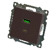 Розетка 2-местная USB + type C, STEKKER GLS10-7116-04, 250В, 3А, max 20W,серия Катрин, шоколад