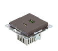 Розетка 2-местная USB + type C, STEKKER GLS10-7116-04, 250В, 3А, max 20W,серия Катрин, шоколад