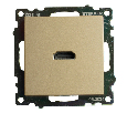 Розетка HDMI 2.1, Type A (механизм), STEKKER, GLS00-7118-08, серия Катрин, золото