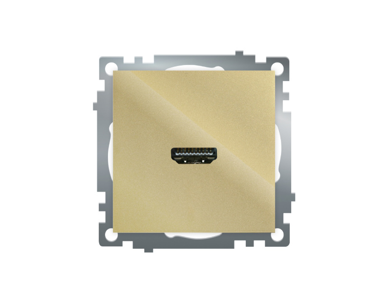 Розетка HDMI 2.1, Type A (механизм), STEKKER, GLS00-7118-08, серия Катрин, золото