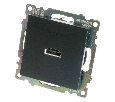 Розетка HDMI 2.1, Type A  (механизм), STEKKER GLS00-7118-05, серия Катрин, черный