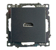 Розетка HDMI 2.1, Type A  (механизм), STEKKER GLS00-7118-05, серия Катрин, черный