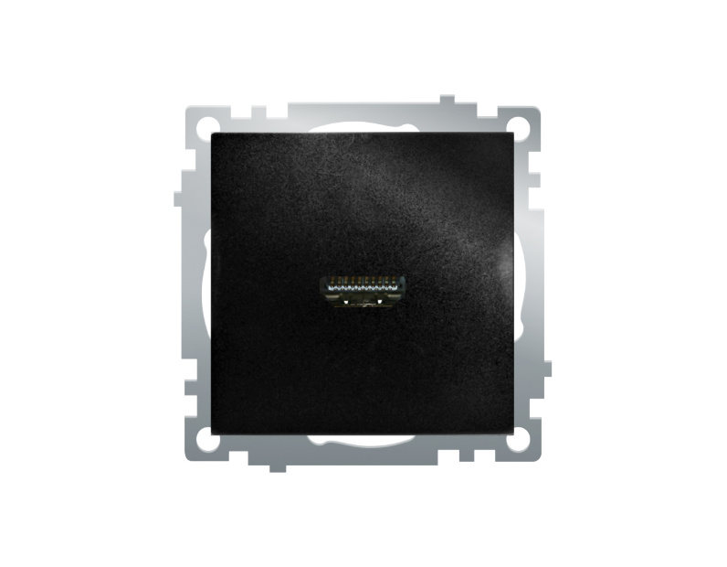 Розетка HDMI 2.1, Type A  (механизм), STEKKER GLS00-7118-05, серия Катрин, черный