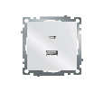 Розетка USB 2-местная + type C (механизм), STEKKER GLS10-7116-01, 250В, 3А, max 20W, серия Катрин, белый