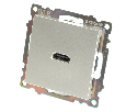 Розетка HDMI 2.1, Type A (механизм), STEKKER GLS00-7118-03, серия Катрин, серебро