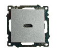 Розетка HDMI 2.1, Type A (механизм), STEKKER GLS00-7118-03, серия Катрин, серебро