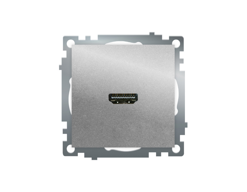 Розетка HDMI 2.1, Type A (механизм), STEKKER GLS00-7118-03, серия Катрин, серебро
