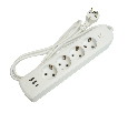 Удлинитель 4-местный c/з 3x1 мм2, 1,8 м, 250В, 10А, 2USB+1Type-C 2,4А, серия Home plus, белый STEKKER HM08-43-02