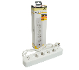 Удлинитель 4-местный c/з 3x1 мм2, 1,8 м, 250В, 10А, 2USB+1Type-C 2,4А, серия Home plus, белый STEKKER HM08-43-02