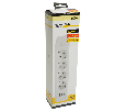Удлинитель 4-местный c/з 3x1 мм2, 1,8 м, 250В, 10А, 2USB+1Type-C 2,4А, серия Home plus, белый STEKKER HM08-43-02