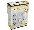 Удлинитель 6-местный c/з 3x1 мм2, 1,8 м, 250В, 10А, 4USB+2Type-C 2,4А, серия Home plus, белый STEKKER HM09-66-02
