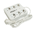 Удлинитель 6-местный c/з 3x1 мм2, 1,8 м, 250В, 10А, 4USB+2Type-C 2,4А, серия Home plus, белый STEKKER HM09-66-02