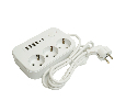 Удлинитель 3-местный c/з 3x1 мм2, 1,8 м, 250В, 10А, 4USB+2Type-C 2,4А, серия Home plus, белый STEKKER HM09-36-02