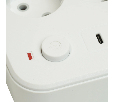 Удлинитель 3-местный c/з 3x1 мм2, 1,8 м, 250В, 10А, 4USB+2Type-C 2,4А, серия Home plus, белый STEKKER HM09-36-02