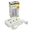 Удлинитель 3-местный c/з 3x1 мм2, 1,8 м, 250В, 10А, 4USB+2Type-C 2,4А, серия Home plus, белый STEKKER HM09-36-02