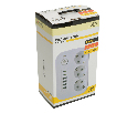 Удлинитель 3-местный c/з 3x1 мм2, 1,8 м, 250В, 10А, 4USB+2Type-C 2,4А, серия Home plus, белый STEKKER HM09-36-02