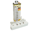Удлинитель 3-местный c/з 3x1 мм2, 3 м, 250В, 10А, 2USB+1Type-C 2,4А, серия Home plus, белый STEKKER HM08-33-02