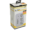 Удлинитель 3-местный c/з 3x1 мм2, 3 м, 250В, 10А, 4USB+2Type-C 2,4А, серия Home plus, белый STEKKER HM09-36-02