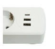 Удлинитель 4-местный c/з 3x1 мм2, 3 м, 250В, 10А, 2USB+1Type-C 2,4А, серия Home plus, белый STEKKER HM08-43-02