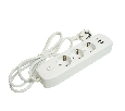 Удлинитель 3-местный c/з 3x1 мм2, 1,8 м, 250В, 10А, 2USB+1Type-C 2,4А, серия Home plus, белый STEKKER HM08-33-02