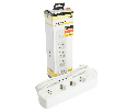 Удлинитель 3-местный c/з 3x1 мм2, 1,8 м, 250В, 10А, 2USB+1Type-C 2,4А, серия Home plus, белый STEKKER HM08-33-02