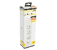 Удлинитель 3-местный c/з 3x1 мм2, 1,8 м, 250В, 10А, 2USB+1Type-C 2,4А, серия Home plus, белый STEKKER HM08-33-02