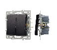 Механизм выключателя двухклавишный проходной SWT-MKP2-PL-BK (250V, 16A) (Arlight, -)
