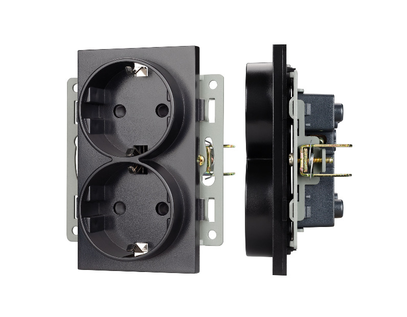 Механизм электрической розетки SCT-MEUD-PL-BK (250V, 16A) (Arlight, -)