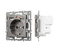 Механизм розетки с USB зарядкой SCT-MUAA-PL-GR (250V, 16A) (Arlight, -)