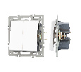 Механизм выключателя двухклавишный непроходной SWT-MK02-PL-WH (250V, 16A) (Arlight, -)