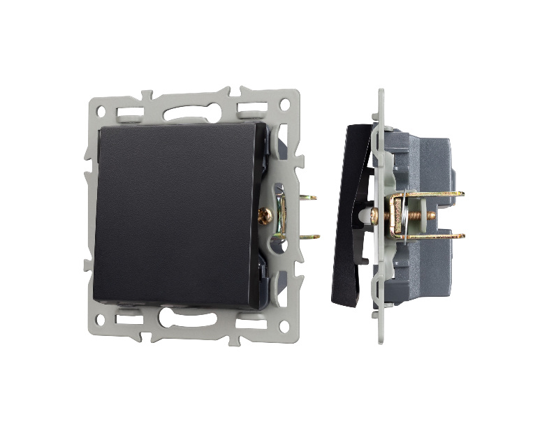 Механизм выключателя одноклавишный проходной SWT-MKP1-PL-BK (250V, 16A) (Arlight, -)